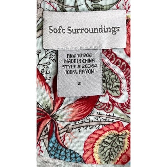 Soft Surroundings Women’s Tunic Top V-Neck Multicolor Floral Size S Long Sleeve - Picture 13 of 14